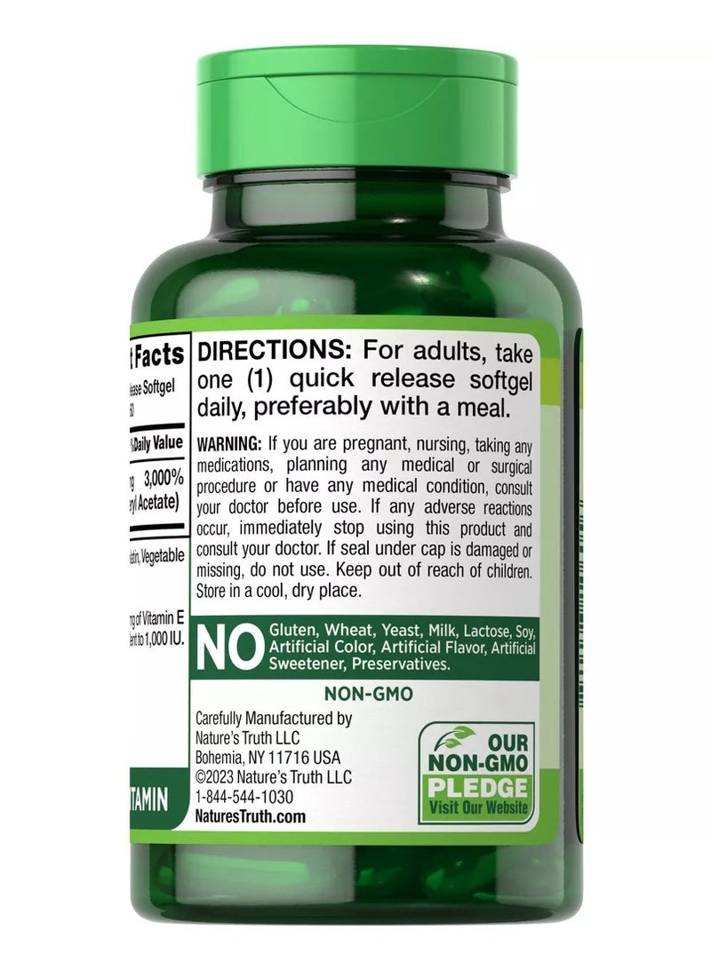 Nature’s Truth High Potency E 450mg 60 Softgels 60 Serving