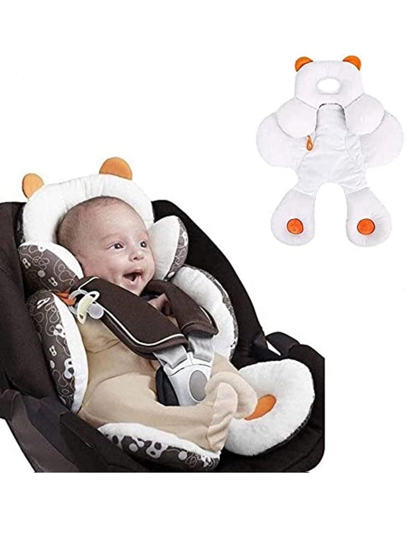 Head Support Cushion Pillow with Soft Organic Cotton 2-in-1 Infant Car Seat Stroller Insert Gender Nautral Newborn Gift,Universal Summer Protector for Dining Chair Baby Seats