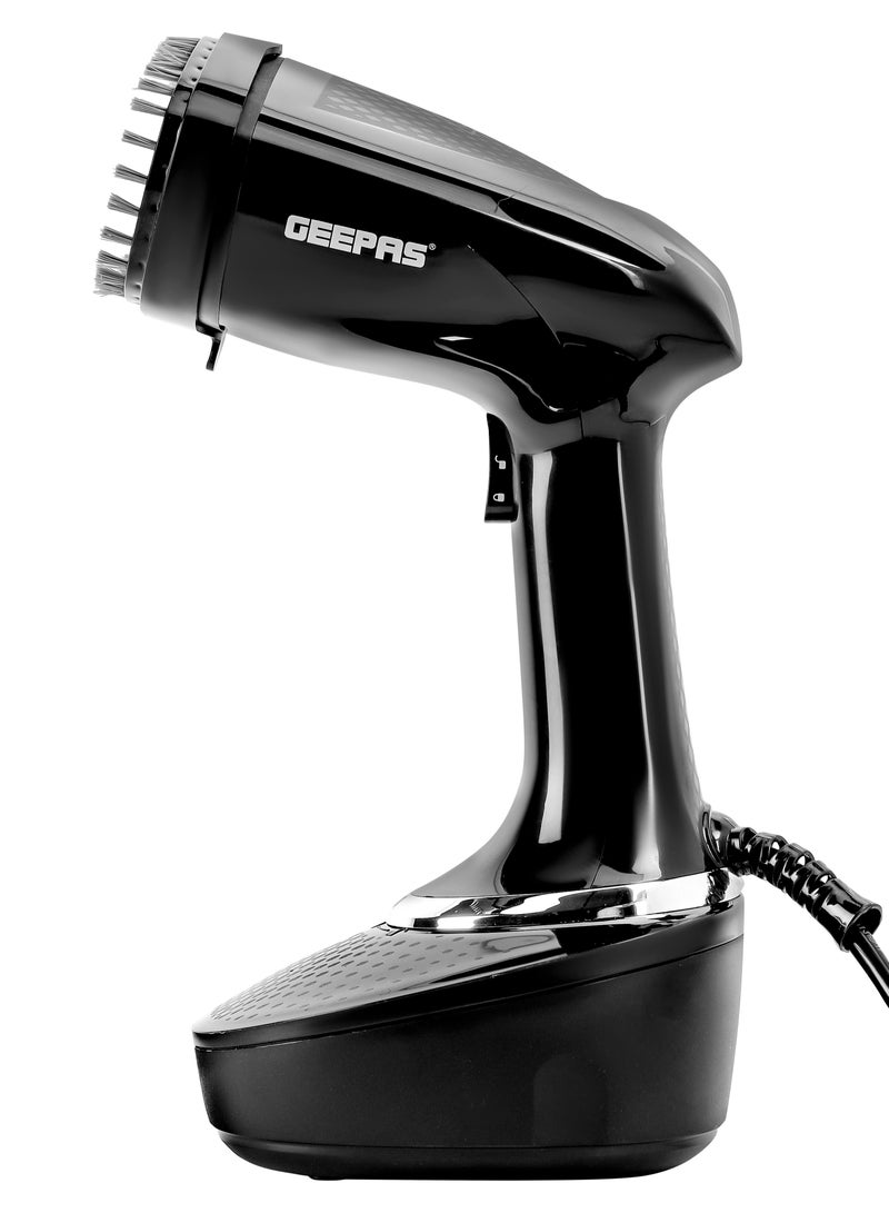 Handheld Garment Steamer With Stainless Steel Panel, Continuous Steam Output Upto 25G/Min, 400 ML Detachable Water Tank, Vertical Ironing Function, 360 Degree Swivel Cord Protection 400 ml 1500 W GGS25041 Black
