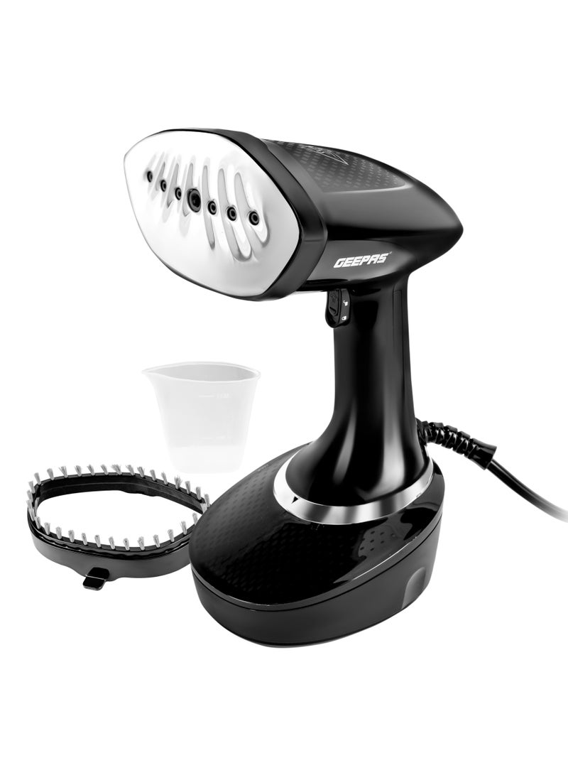 Handheld Garment Steamer With Stainless Steel Panel, Continuous Steam Output Upto 25G/Min, 400 ML Detachable Water Tank, Vertical Ironing Function, 360 Degree Swivel Cord Protection 400 ml 1500 W GGS25041 Black
