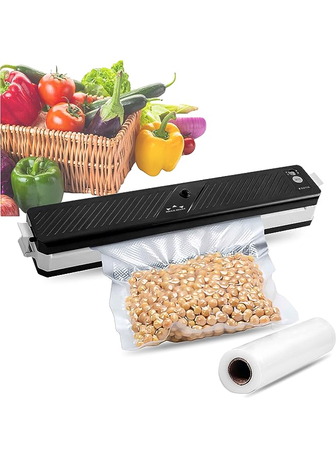 Sealer Machine With Automatic Bag Detection - Bragmart Automatic Vacuum Sealing Machine - Compact Design - Dry & Moist Food Modes - Comes With 20 Pre-Cut Food Bags