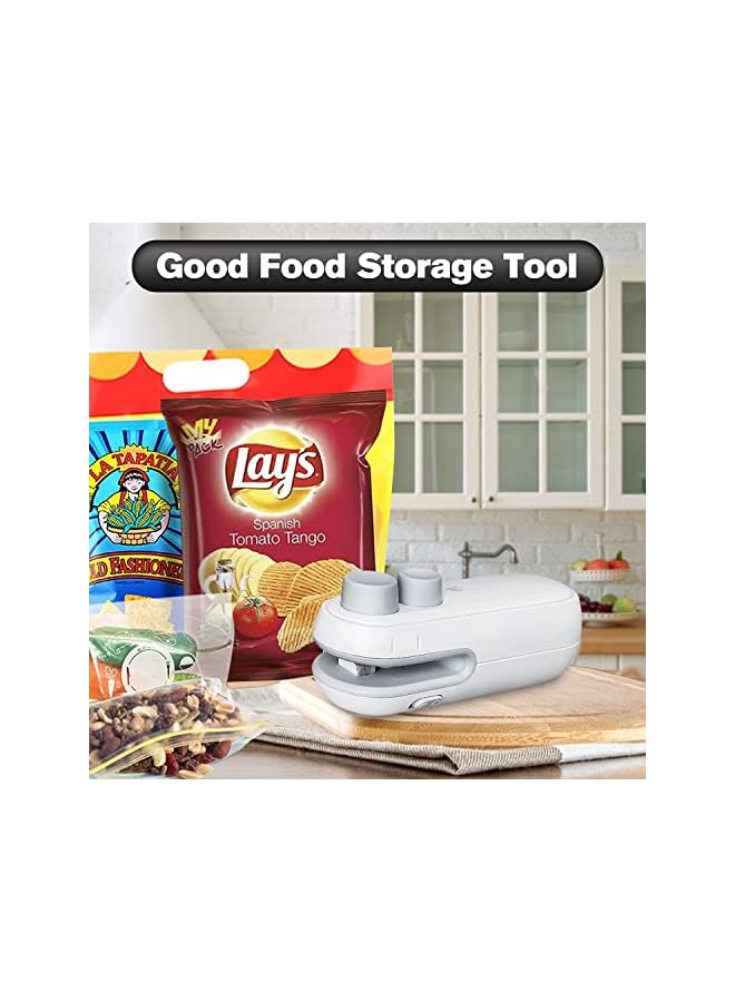 Bag Sealer,2 In 1 Plastic Sealer & Cutter,Portable Chip Bag Sealer Machine For Snack Bags Recharable Cookies Package Vacuum Bag Sealer, Bag Sealer Heat Seal,Keep Food Fresh