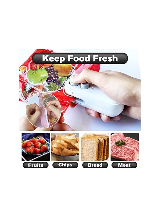 Bag Sealer,2 In 1 Plastic Sealer & Cutter,Portable Chip Bag Sealer Machine For Snack Bags Recharable Cookies Package Vacuum Bag Sealer, Bag Sealer Heat Seal,Keep Food Fresh