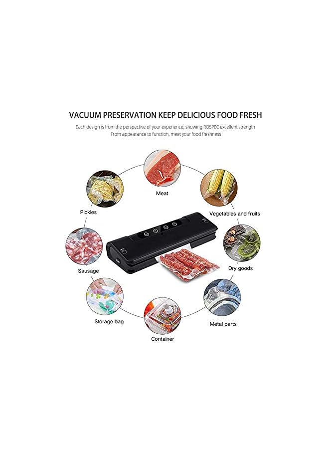 Sealer, Automatic Vacuum Air Sealing System For Food Storage, Preservation And Sous Vide, Vacuum Sealing Machine For Both Dried & Wet Food With Starter Kit (Vacuum Bag - 25*30 Cm (100 Pieces))