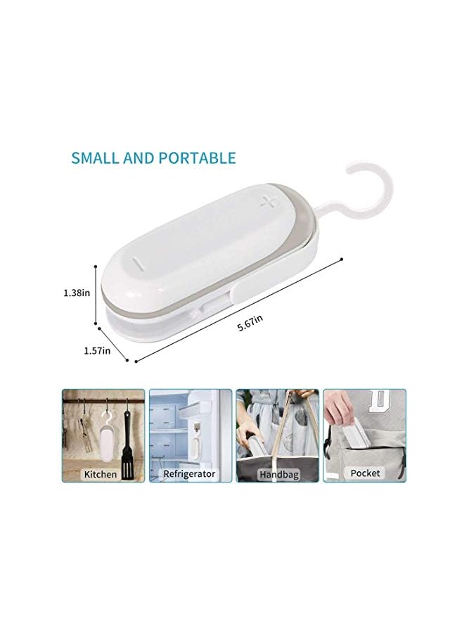 Bag Sealer, Heat Sealer For Plastic Bags,Vacuum Food Sealer And Cutter,Portable And Practical,Handheld Bag Sealer,2 In-1 Heat Seal And Cutter Mini Food Sealer For Plastic Bags