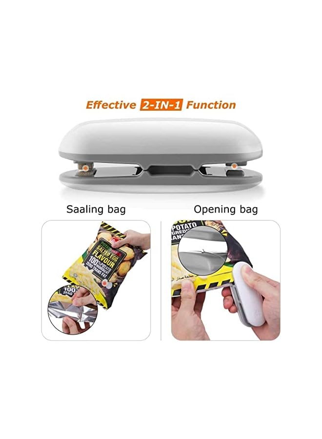 Bag Sealer, Heat Sealer For Plastic Bags,Vacuum Food Sealer And Cutter,Portable And Practical,Handheld Bag Sealer,2 In-1 Heat Seal And Cutter Mini Food Sealer For Plastic Bags