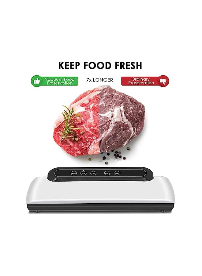 Sealer, New Upgraded Automatic Food Sealer Machine, Food Vacuum Air Sealing System For Food Preservation Storage Saver, Dry & Moist Food Modes