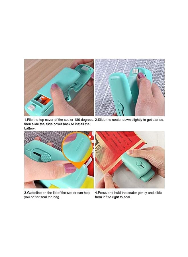 Vacuum Sealers, Handheld Bag Sealer 2 In 1 Mini Heat Sealer & Cutter Portable Bag Resealer Machine Food Saver For Plastic Bags Storage Snack Cookies Fresh