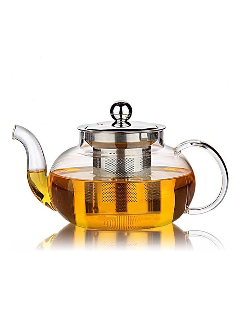 Durable Unbreakable Quickly Brew Borosilicate Glass Teapot with Reusable Drip Cone Stainless Filter 8 cups Thickened Heat Resistant 1 Liter