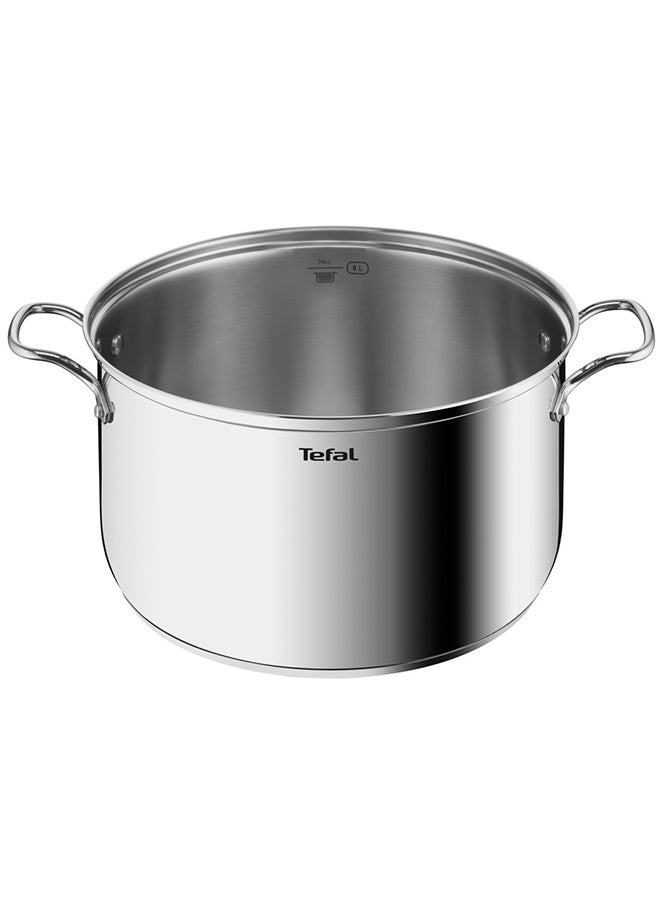 TEFAL Intuition XL stockpot | 28 cm | Premium Stainless steel 18/10 | XL Size | Robust Handles | Glass Lid | Induction Pot | 2 Years Warranty | B8646404 Stainless Steel 28 cmcm
