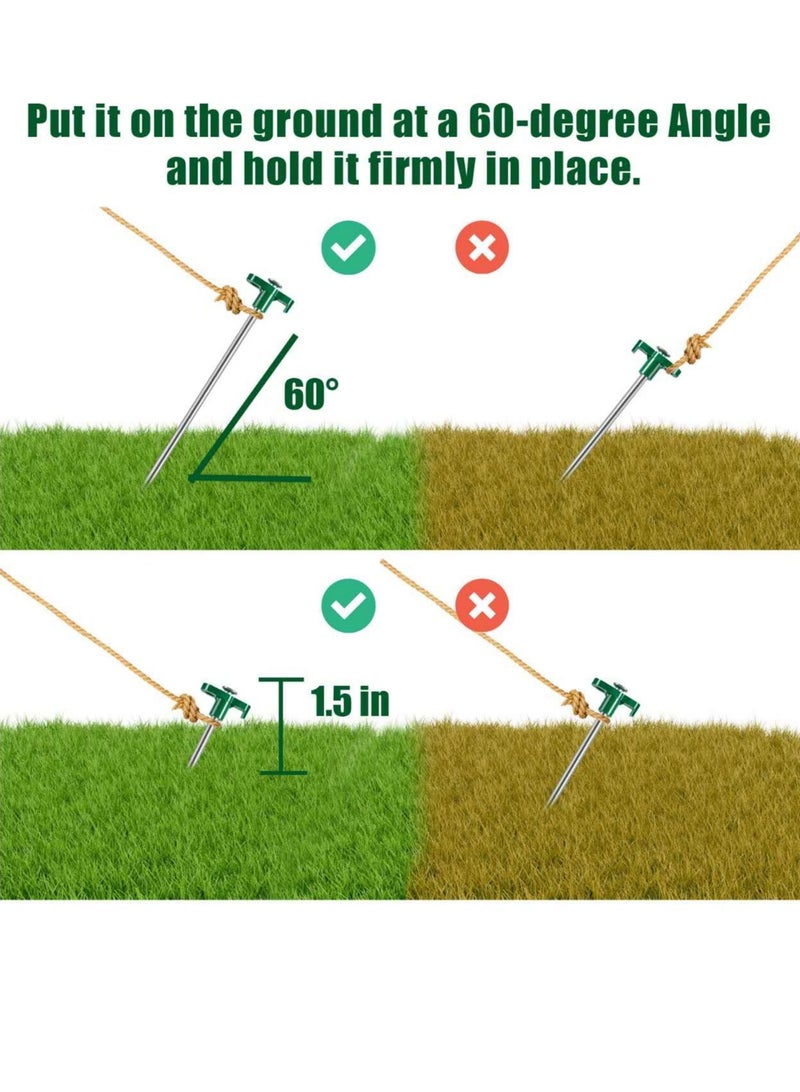 Tent Stakes, 10 Pcs Heavy Duty Tent Stakes Pegs, Outdoor Camping Windproof Professional Ground Stakes, Metal Tent Pegs for All Kinds of Ground, Specially Designed for Tent Canopies