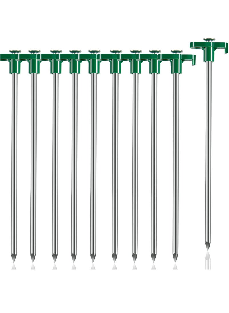 Tent Stakes, 10 Pcs Heavy Duty Tent Stakes Pegs, Outdoor Camping Windproof Professional Ground Stakes, Metal Tent Pegs for All Kinds of Ground, Specially Designed for Tent Canopies