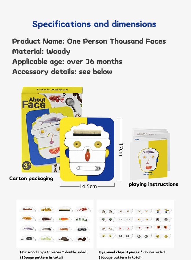 Social Emotional Learning Toys, Face Toddler Puzzles, Facial Expressions and Emotional Flashcards Preschool Learning Activities Sensory Toys for Kids Understanding Things and Art Enlightenment