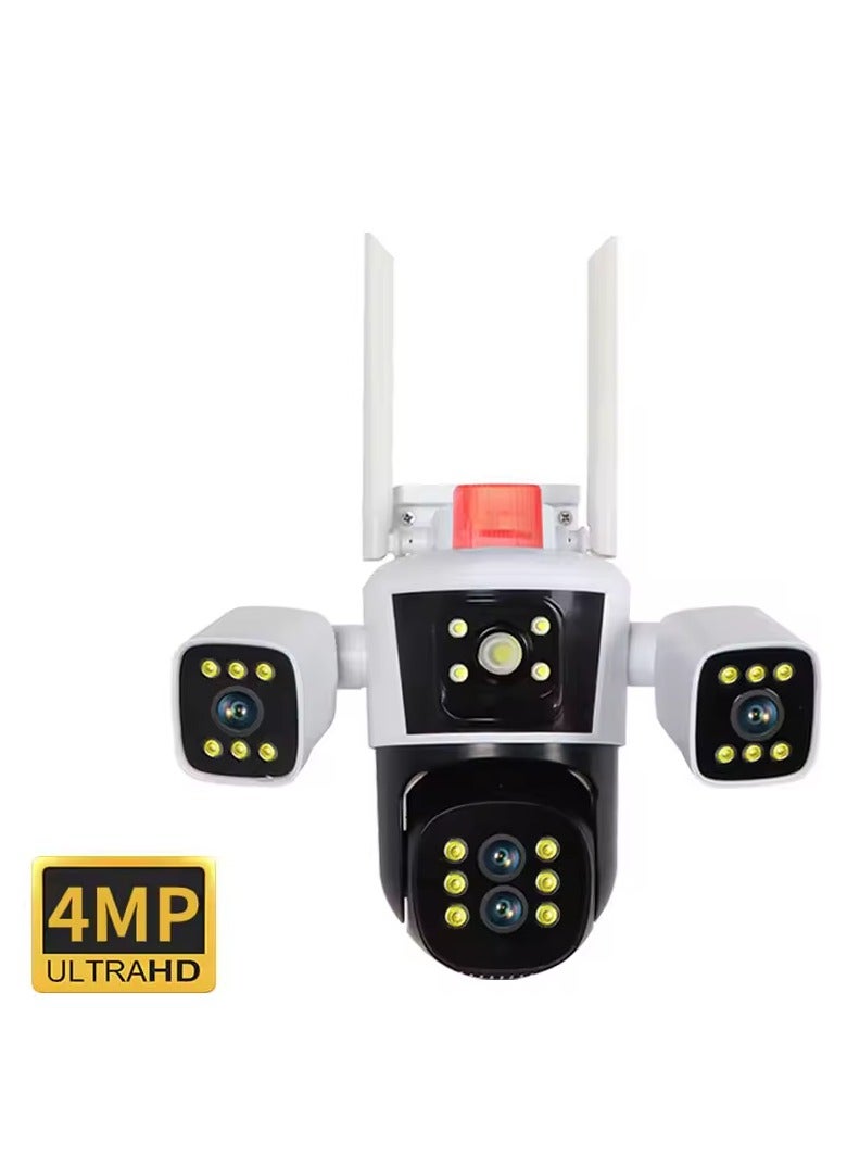 4MP 8k Wifi Outdoor 360 Ptz Camera Five Lens Four Screen 10x Optical Zoom Auto Tracking Security Wireless Network Cctv Camera