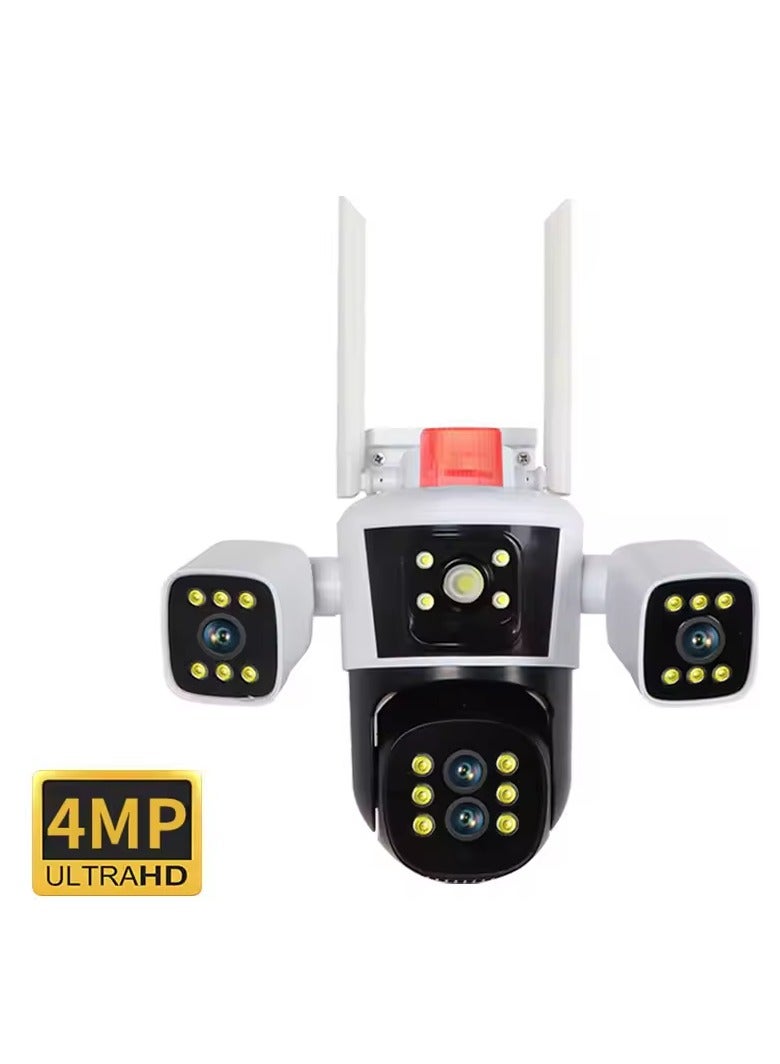 4MP 8k Wifi Outdoor 360 Ptz Camera Five Lens Four Screen 10x Optical Zoom Auto Tracking Security Wireless Network Cctv Camera