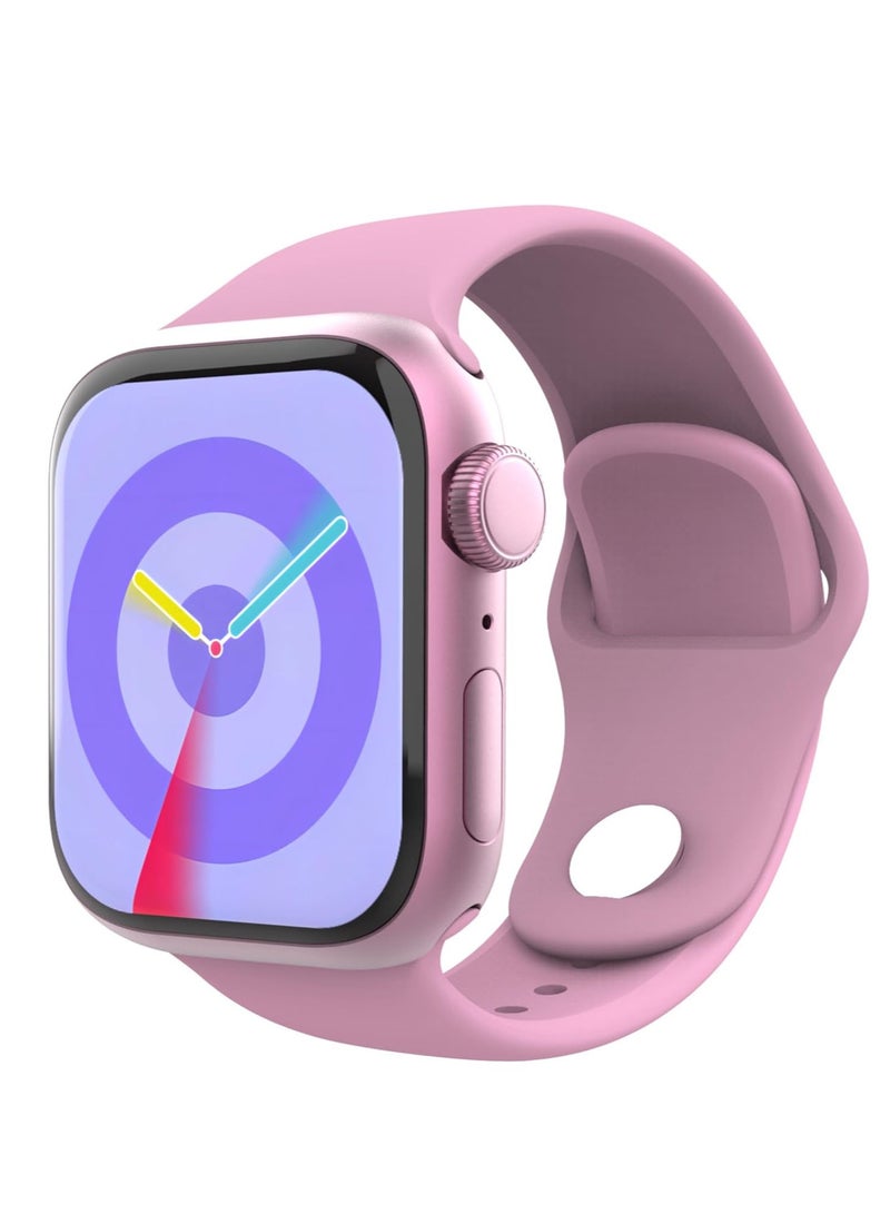 GS9 Mini 41mm AMOLED Display Smart Watch With IP68 Waterproof 250 mAh Battery and Wireless Charger Designed For Ladies and Gents Pink