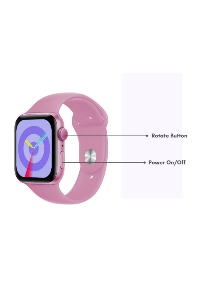 GS9 Mini 41mm AMOLED Display Smart Watch With IP68 Waterproof 250 mAh Battery and Wireless Charger Designed For Ladies and Gents Pink