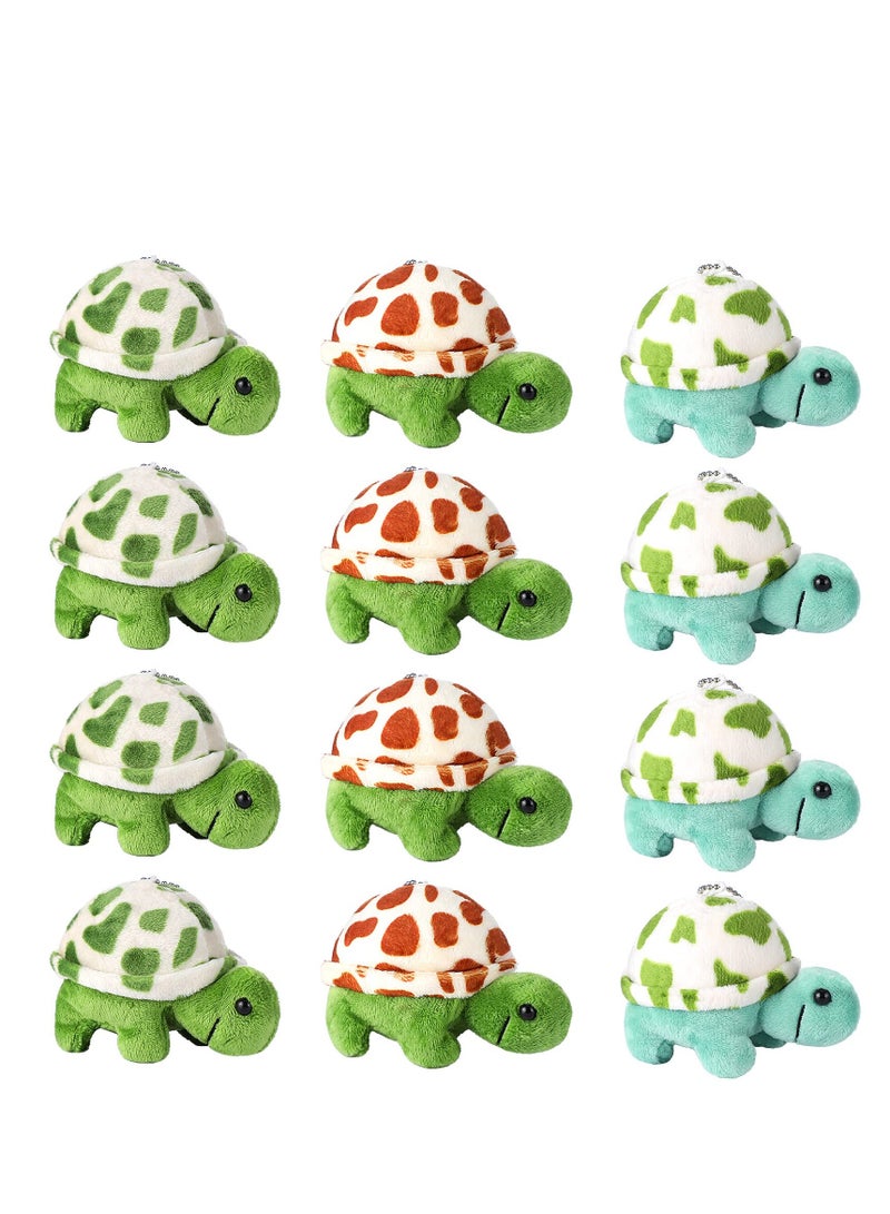 12 Pcs Mini Sea Turtle Plush Toys, Dolphin Sea Turtle Stuffed Animals, Bulk Small Ocean Animal Plush Keychain Decorations, Cute Stuffed Animal for Kids Favors, Party Decorations