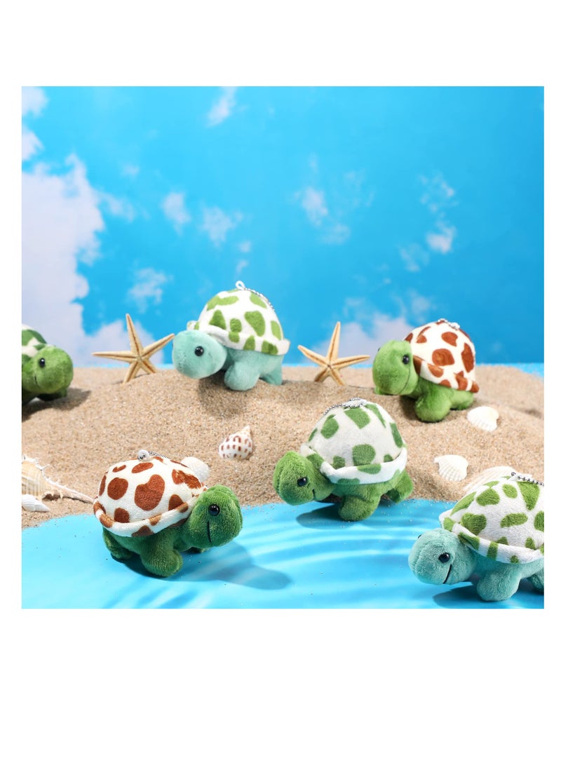 12 Pcs Mini Sea Turtle Plush Toys, Dolphin Sea Turtle Stuffed Animals, Bulk Small Ocean Animal Plush Keychain Decorations, Cute Stuffed Animal for Kids Favors, Party Decorations