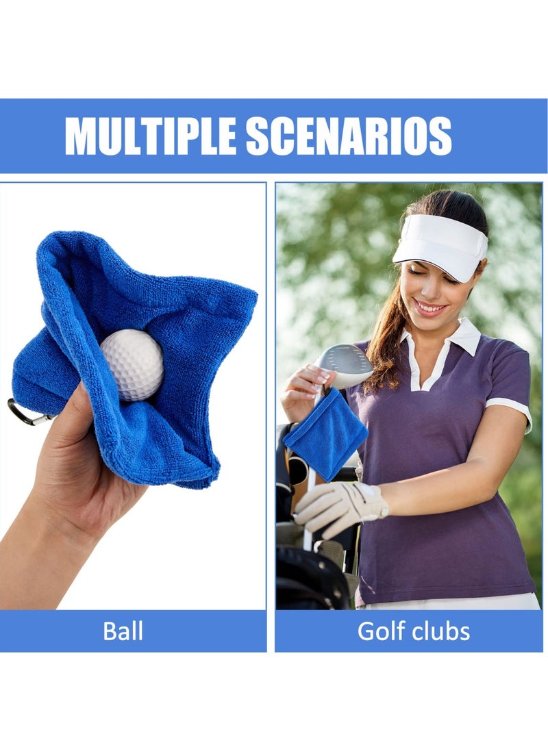 Golf Ball Towel 5.5 x 5.5 Inch Small Golf Wet and Dry Golf Towel Pocket Golf Towel with Clip Ball Towel Golf Ball Towel for Golf Course Exercise Towel