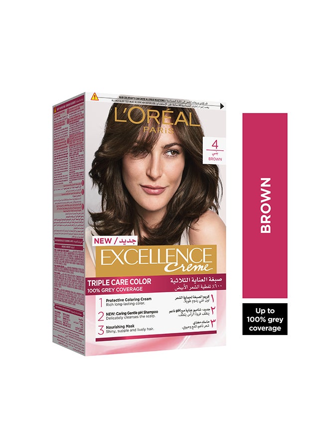 Excellence Crème  Permanent Hair Color, 4.0 Brown