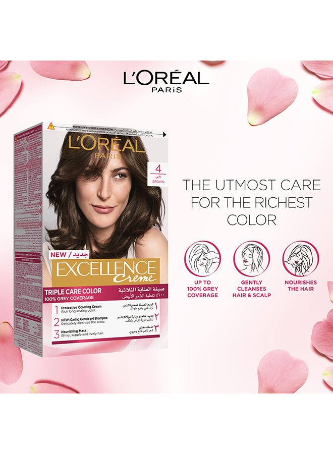 Excellence Crème  Permanent Hair Color, 4.0 Brown