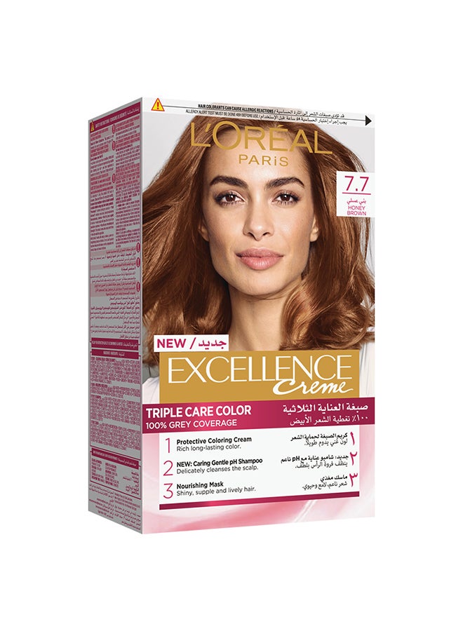 Excellence Creme Triple Care Color, 7.7 Honey Brown