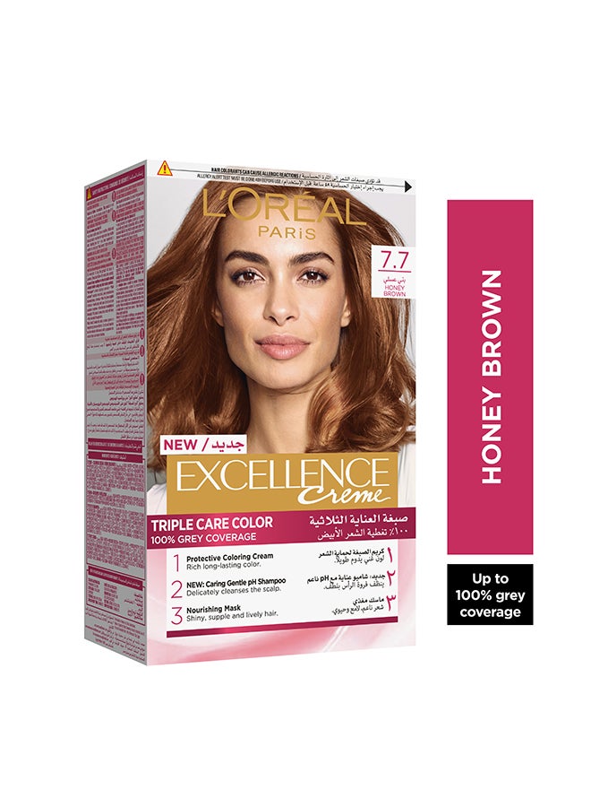 Excellence Creme Triple Care Color, 7.7 Honey Brown