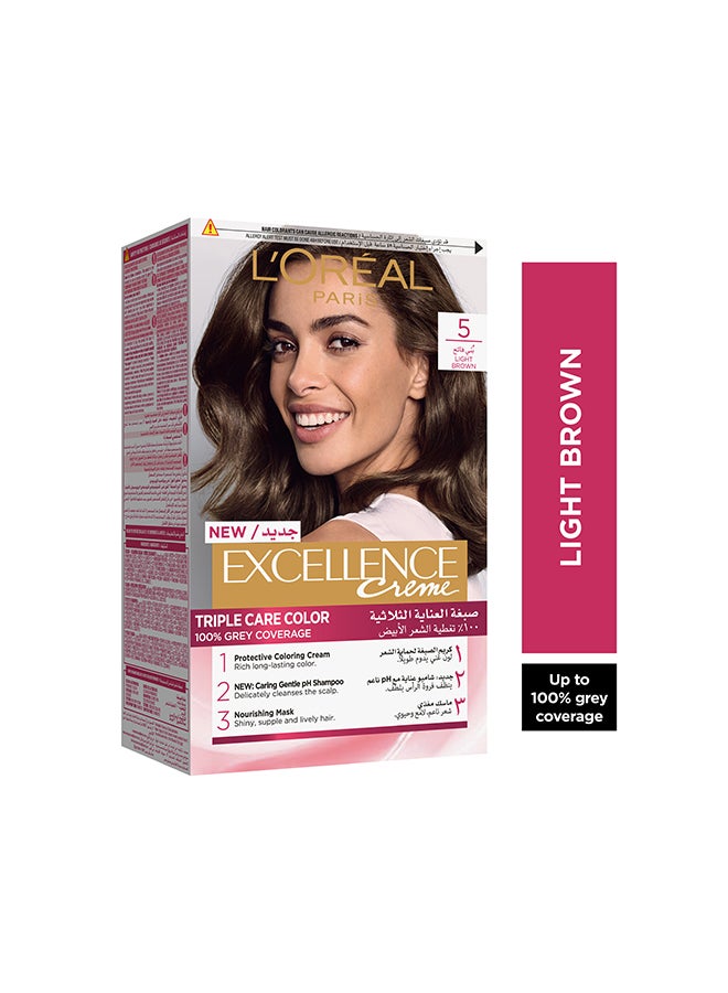 Excellence Crème  Permanent Hair Color, 5.0 Light Brown