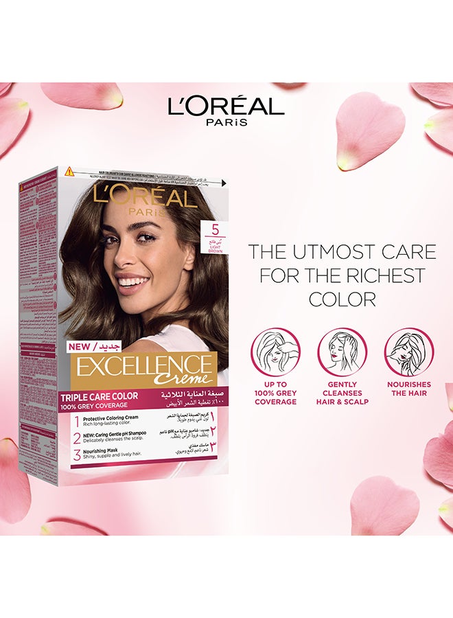 Excellence Crème  Permanent Hair Color, 5.0 Light Brown