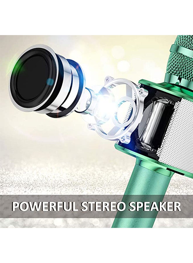 Bluetooth Handheld Karaoke Microphone with Speaker ANY117 Green/White