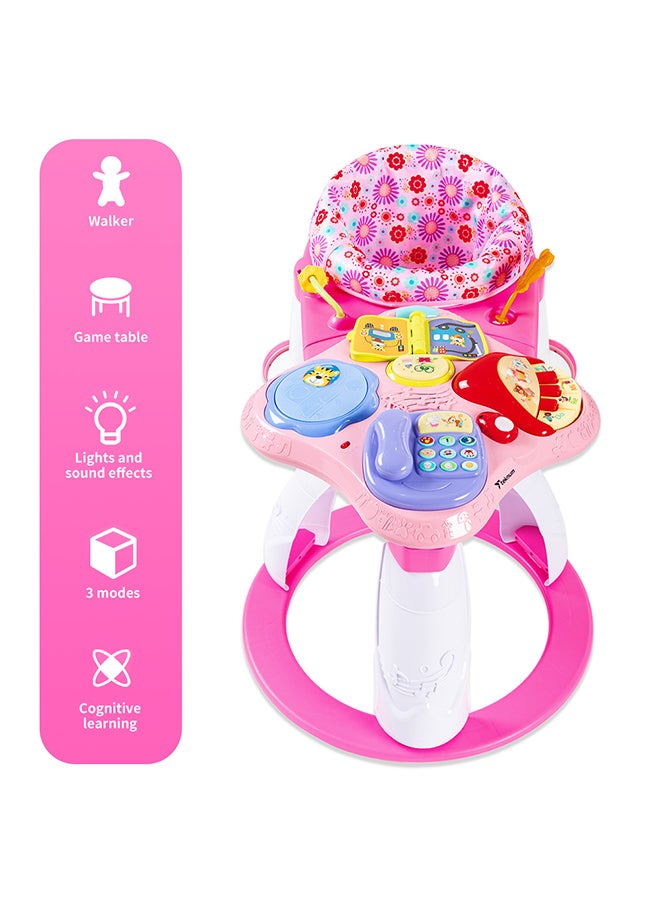 TEKNUM 3-in-1 Walker and Activity Center- Pink