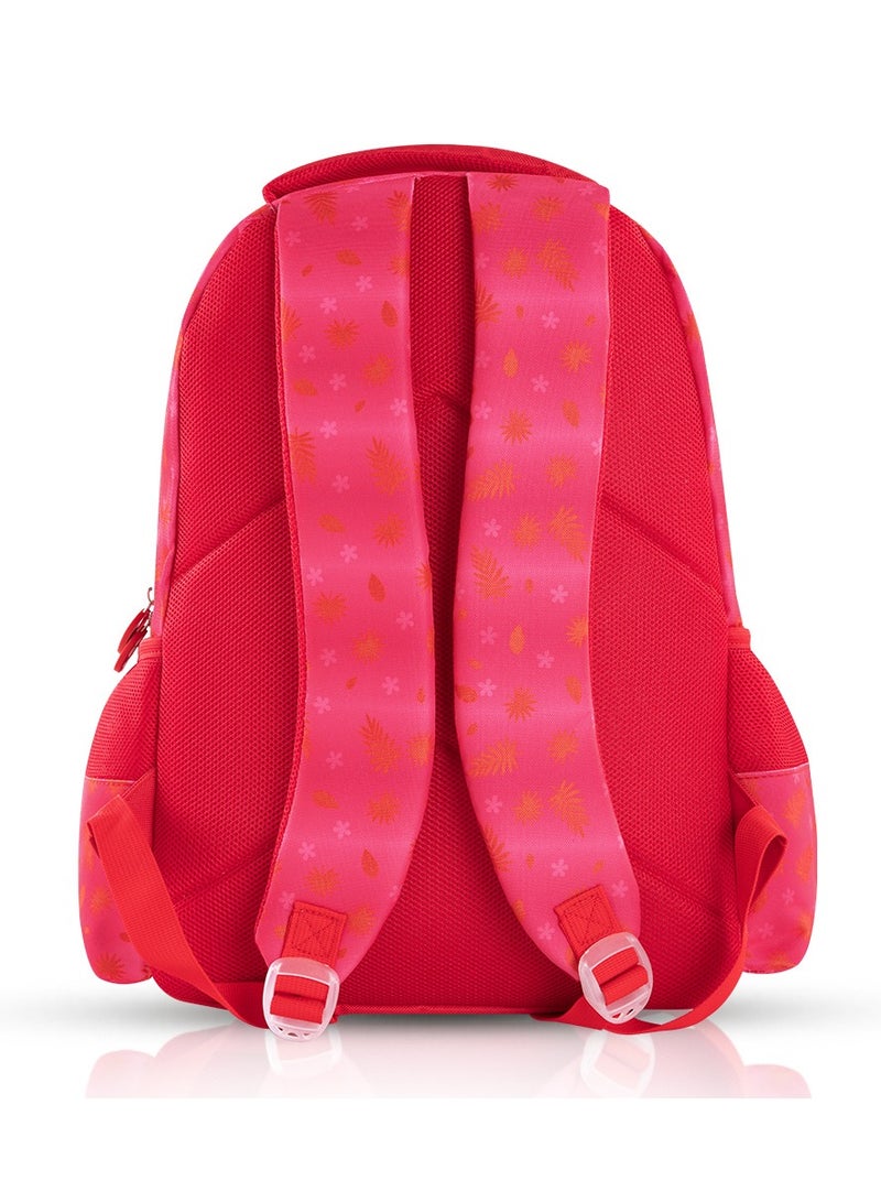 17 Inch Set Of 3 School Bag With Lunch Bag And Pencil Case Tropical - Pink