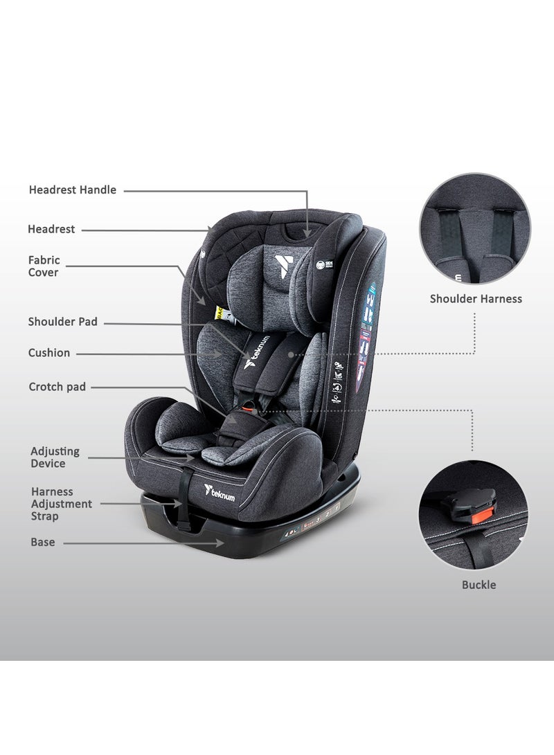 Evolve 2 Car Seat 0-12Yrs - Dark Grey