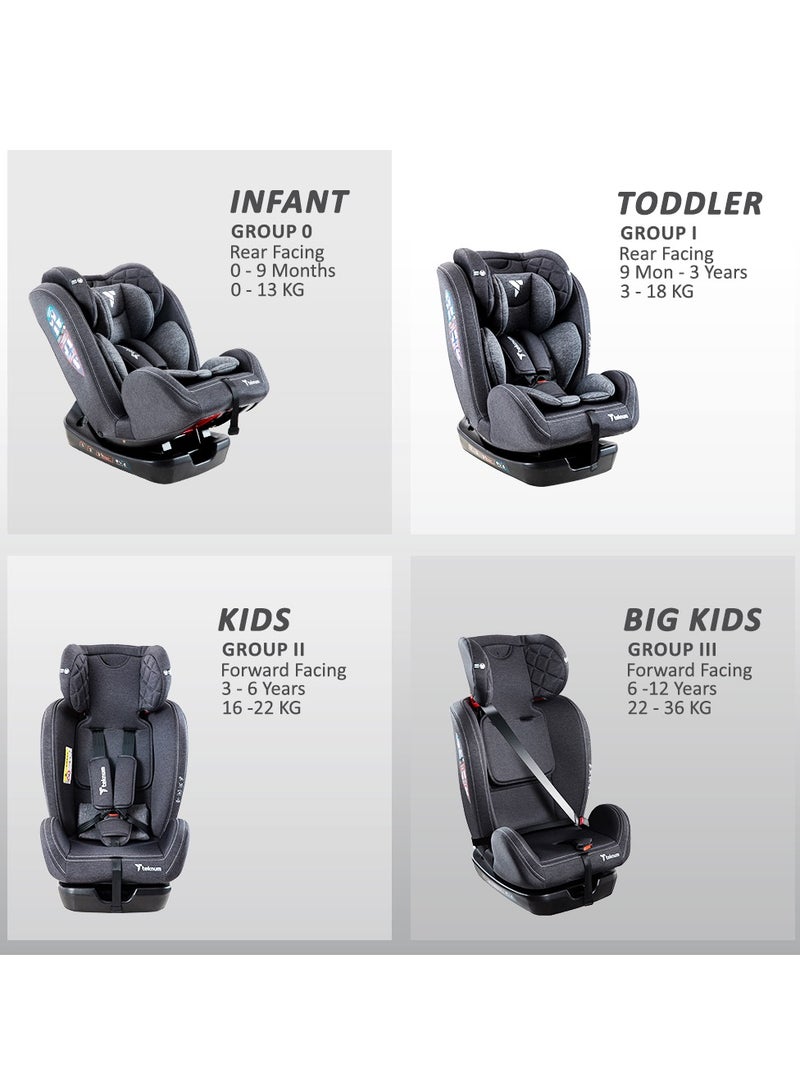 Evolve 2 Car Seat 0-12Yrs - Dark Grey