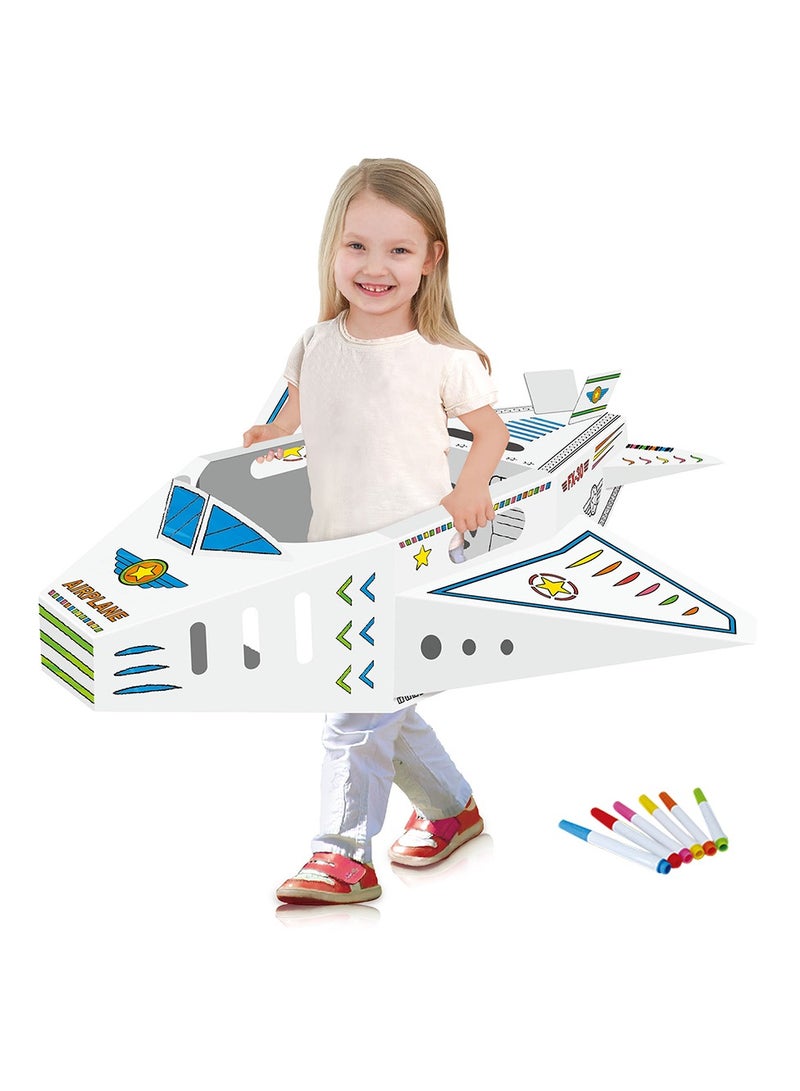 DIY Doodle Coloring Kit w/ Set of 6 Sketch Pens - Wearable Airplane