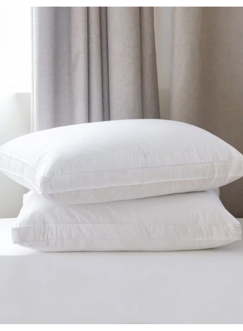 1-Piece Bed Pillow Double Piping Hotel Standard Soft Microfiber Anti Allergic&Anti-bacterial, Striped White, Size(50x70CM)