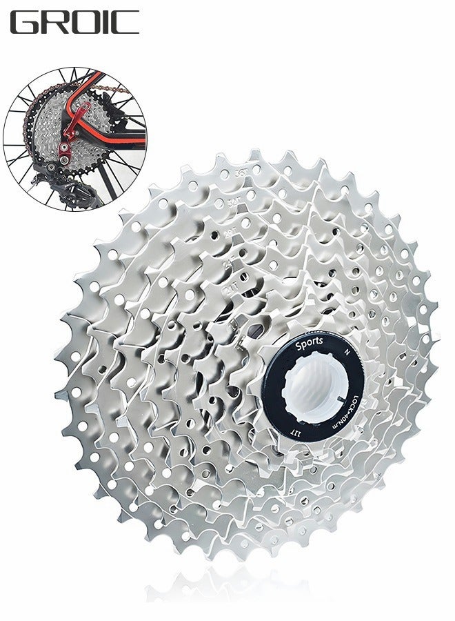 9 Speed Cassette for Mountain Bike 11-36T Fit for Mountain Bike, Road Bicycle, MTB, BMX, Mountain Lightweight Bicycle Freewheel