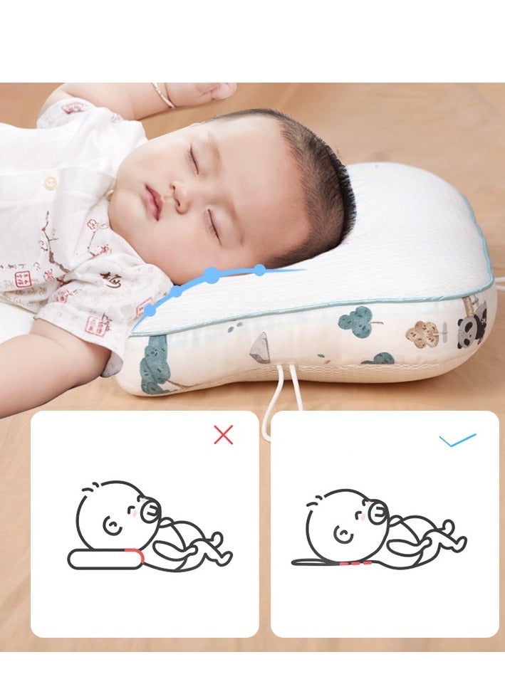 Baby Newborn Nursing Sleeping Pillow with Flannel air conditioning blanket, Toddler Boys and Girls Breathable Lightweight Shaping Pillows Multifunctional Infant Head Support for Kids Infants Superhigh