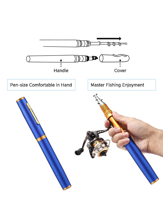 Fishing Rod and Reel Combos Telescopic Fishing Pole with Spinning Reel Combo Kit Fishing Line Lures Hooks Swivels Set Fishing Accessories with Tackle Box