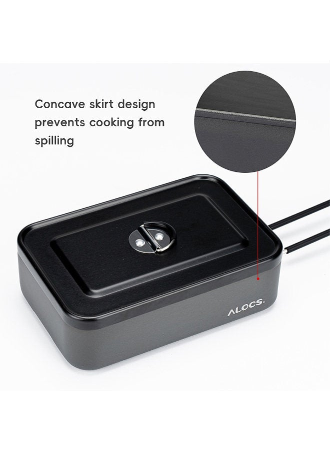 Outdoor Lunch Box Aluminum Alloy Food Container Travel Bento Box for Outdoor Camping Hiking