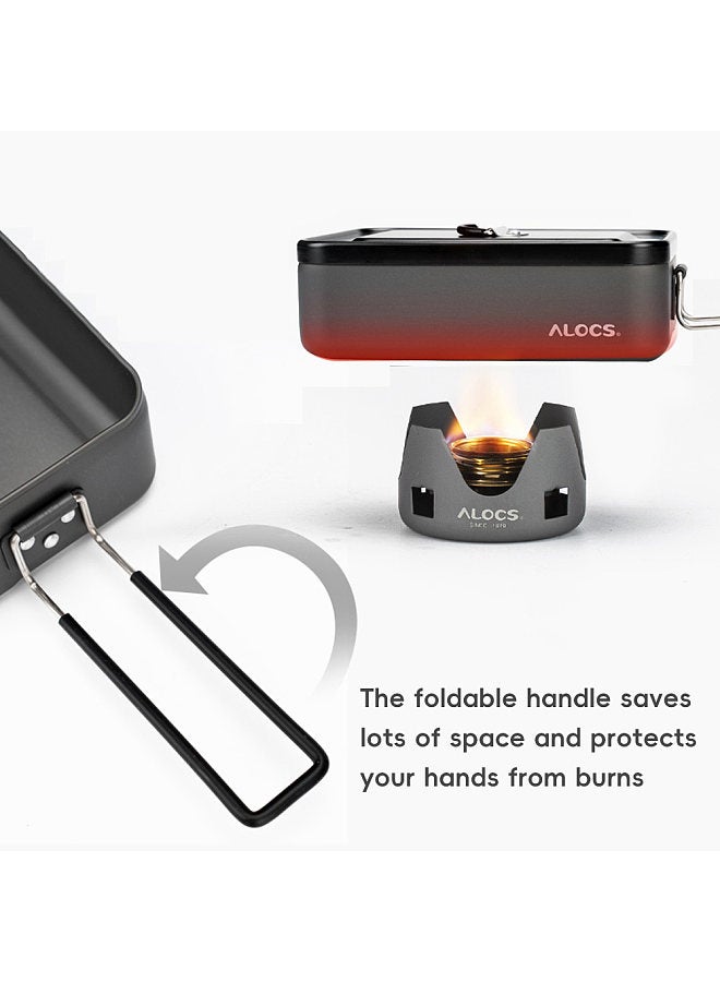 Outdoor Lunch Box Aluminum Alloy Food Container Travel Bento Box for Outdoor Camping Hiking