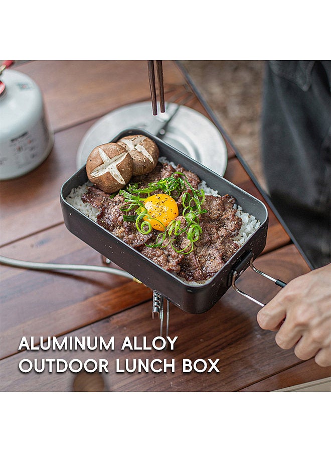 Outdoor Lunch Box Aluminum Alloy Food Container Travel Bento Box for Outdoor Camping Hiking