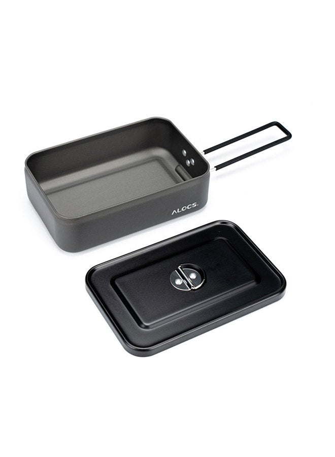 Outdoor Lunch Box Aluminum Alloy Food Container Travel Bento Box for Outdoor Camping Hiking