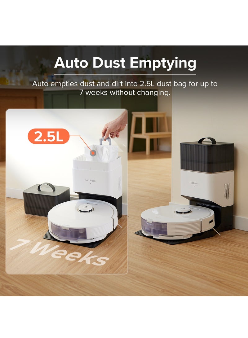 Q8 Max Plus Robot Vacuum Cleaner Duoroller Brush Twin Cleaning Power,5500Pa Extreme Suction(Upgraded From Roborock Q7 Max) 74 W Roborock Q8 Max serise White
