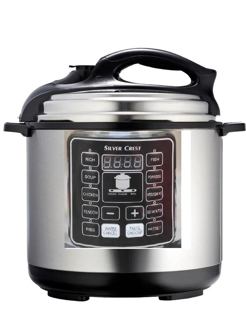 SILVER CREST 10 In 1 Electric Pressure Cooker Instant Programmable Smart Pot 1050 Watts Rice Cooker, 6 Liters, 10 Smart Programs