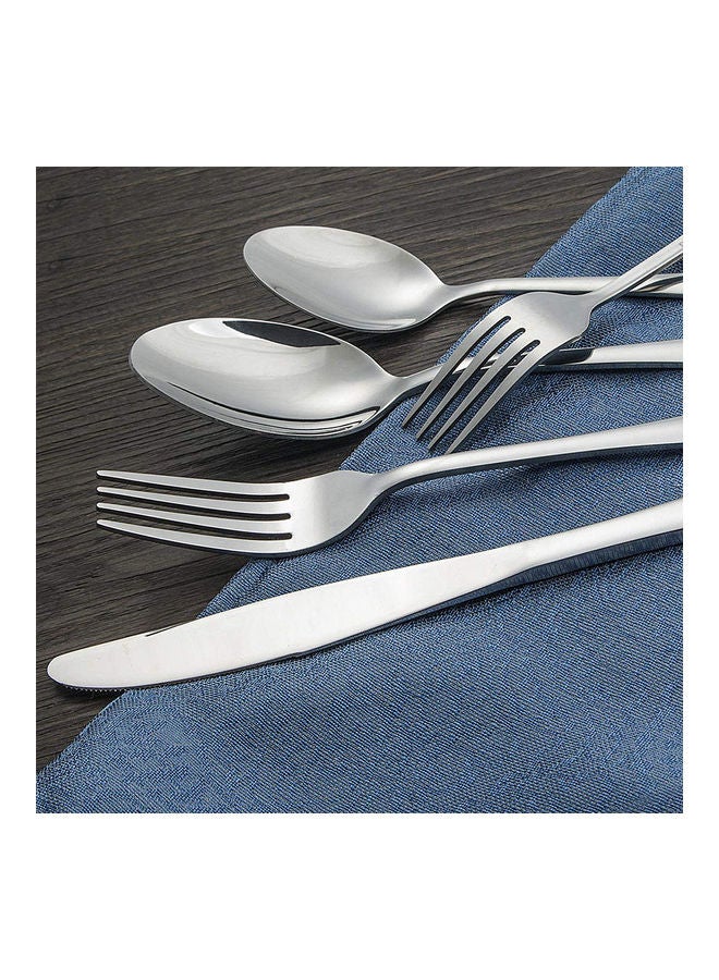24-Piece Stainless Steel Cutlery Set Silver