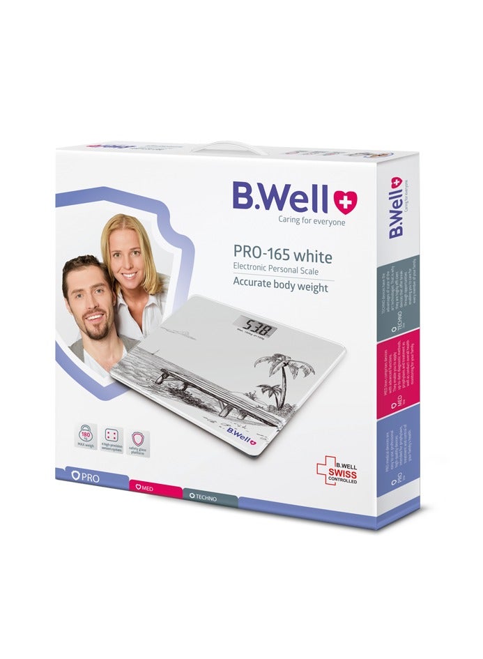 B.Well + Caring For Everyone Pro165 White Body Weight Scale, 1 Piece