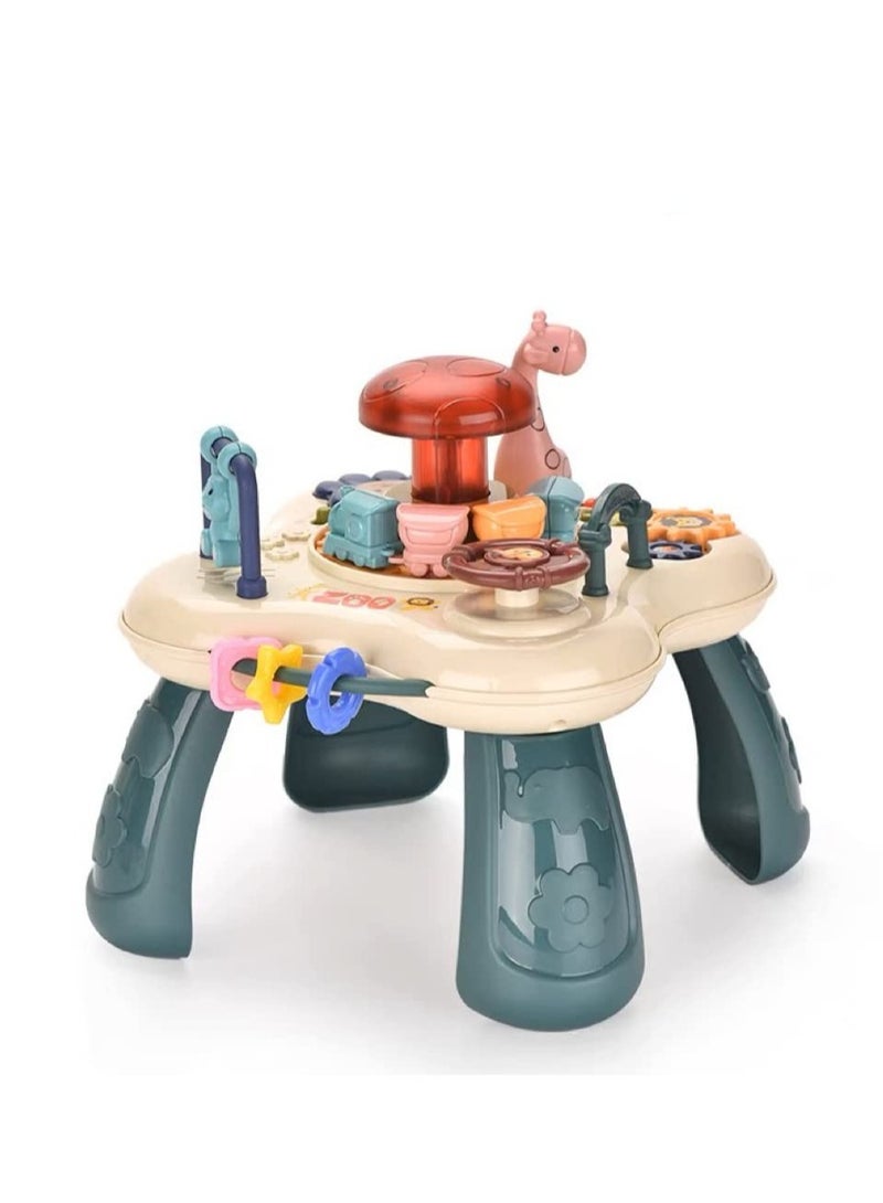 Children's Musical Learning Table, Multifunctional Early Education Game Table, Electric Music Light Toy Table for Toddler Boys Girls