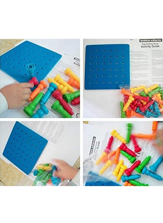 Peg Board Set Toysmontessori Occupational Therapy Fine Motor Skills Toy Suitable For Toddlers And Preschoolers Over 3+ Year Old. 25 Tallstacker Pegs Rubber 8 Pegboard